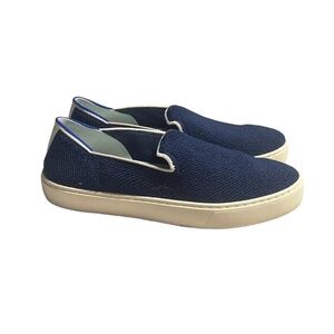Rothys Loafers Womens 9.5 Navy Blue Terry Sapphire Fabric Slip On Sneakers Shoes